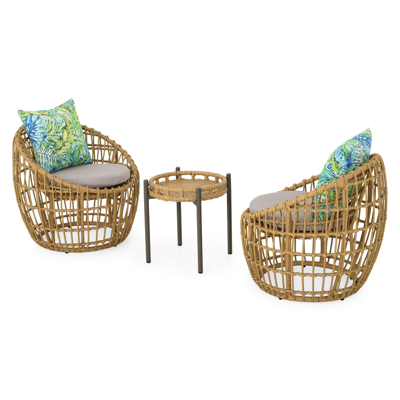 ALMADA Set mobilier terasă/grădină, 2 fotolii și măsuță