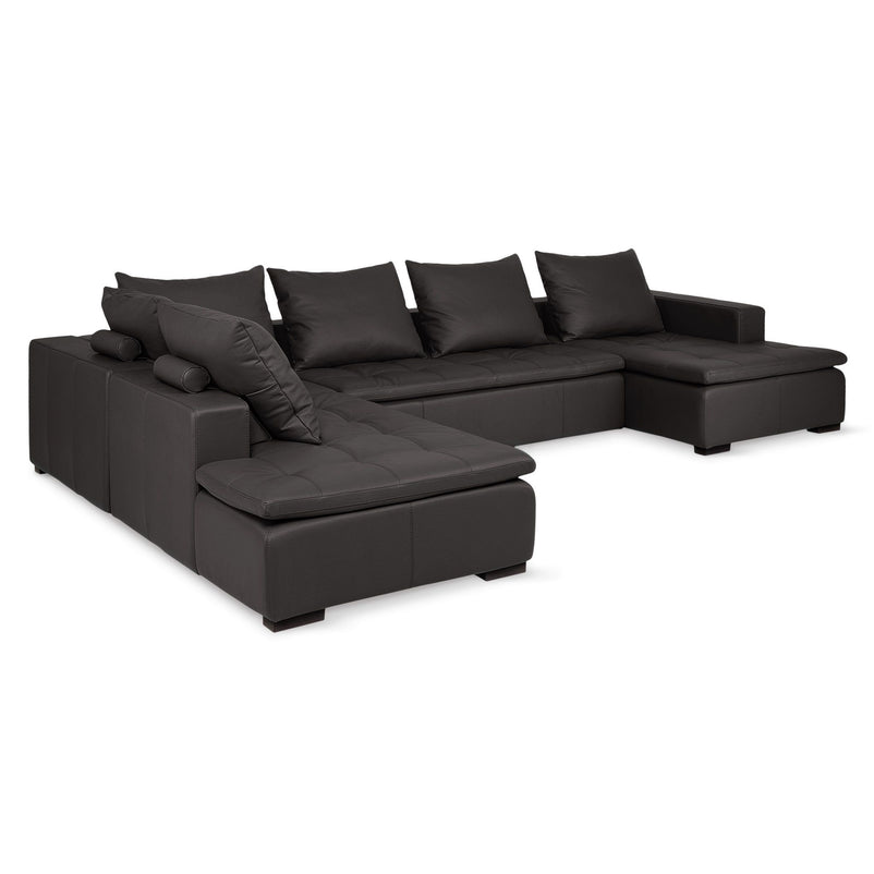 CONCEPT Colțar cu șezlong stânga/dreapta, element pătrat, piele