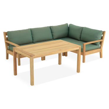 FRAME Set mobilier terasă/grădină, fotoliu, element colț, element central, canapea 2 locuri și masă
