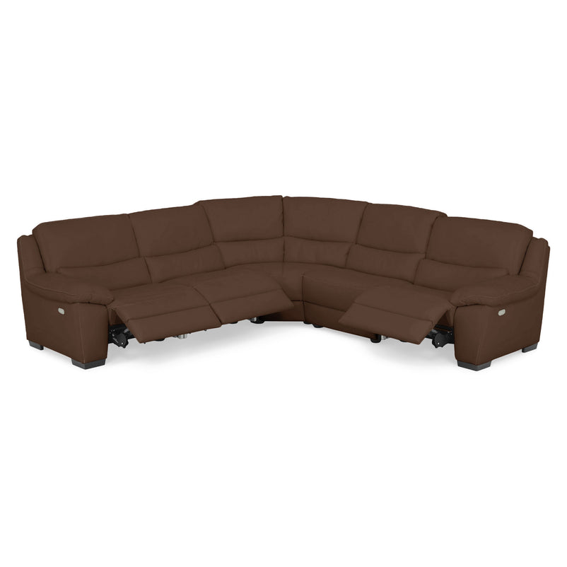 BRAYDEN Colțar cu reclinere electrice, piele