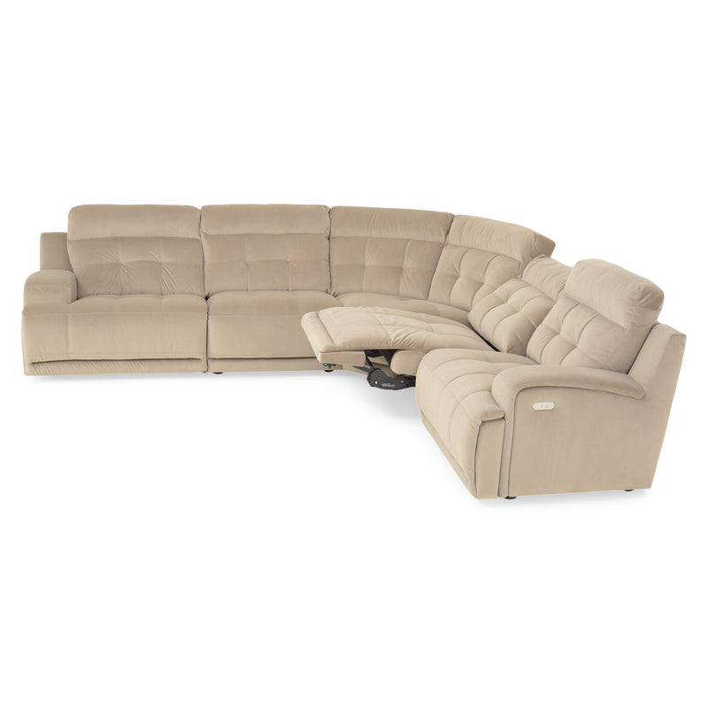 SANTIAGO Colțar cu 3 reclinere electrice, stofă