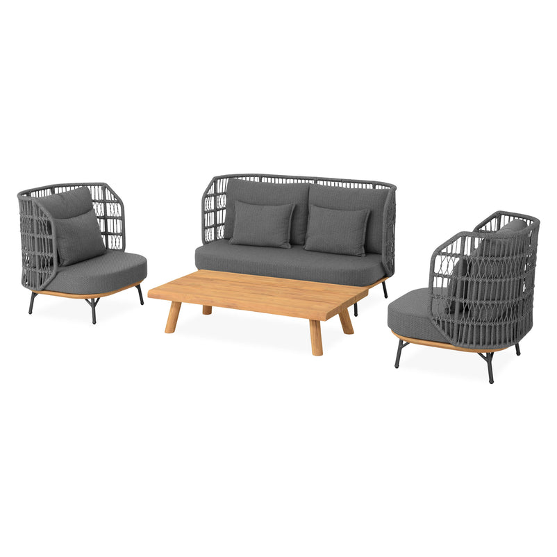 COTTAGE/CANCUN Set mobilier terasă/grădină, 2 fotolii, canapea și măsuță