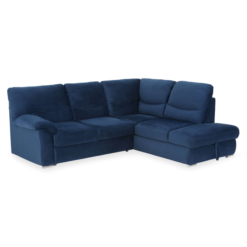 CARLO Canapea extensibilă, șezlong stânga/dreapta, ladă depozitare, stofă