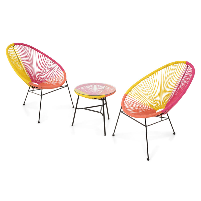 CORFU Set mobilier terasă/gradină, 2 fotolii și măsuță