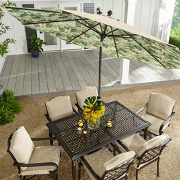 LAUREL Set mobilier terasă/grădină, 4 scaune, 2 balansoare și masă