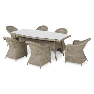 HERI Set mobilier terasă/grădină, 6 scaune și masă