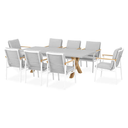 ALESSIA Set mobilier terasă/grădină, 8 scaune și masă