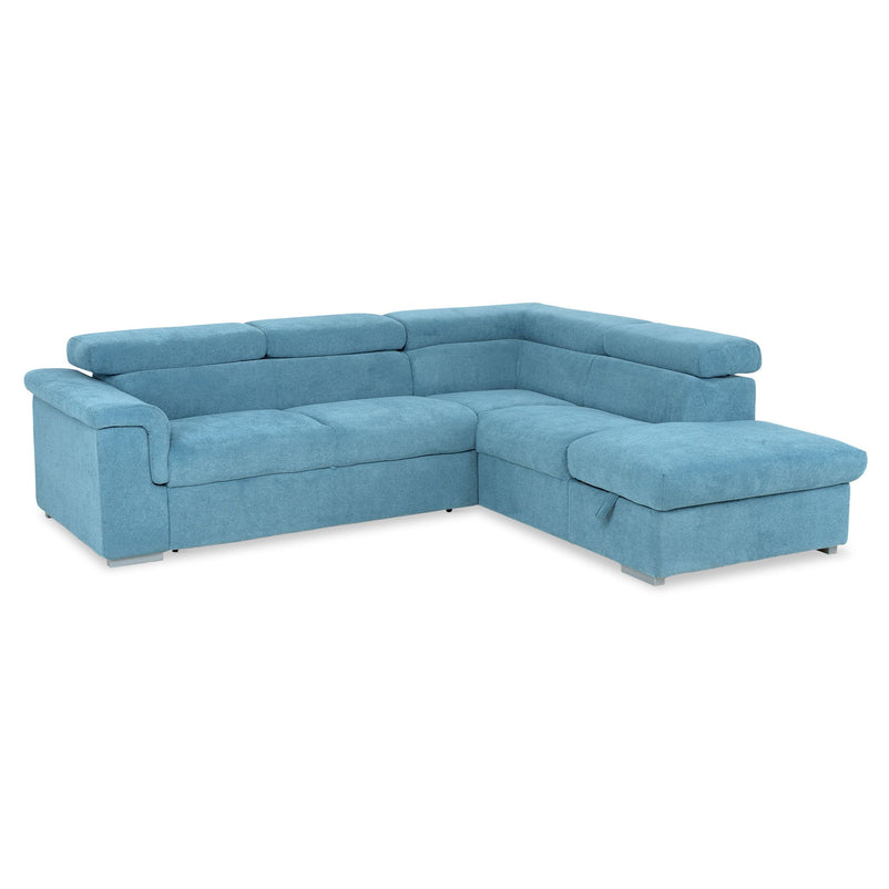 DUNE Colțar extensibil, cu șezlong stânga/dreapta, ladă depozitare, mecanism tetiere, stofă