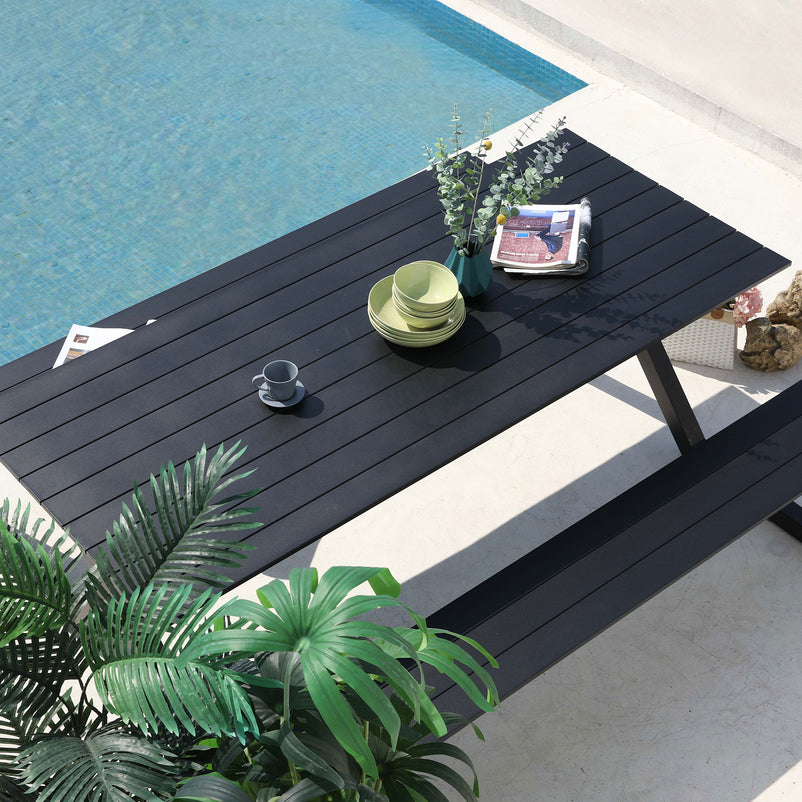 ITHAQUE Set mobilier gradina/terasa, masa cu 2 banchete