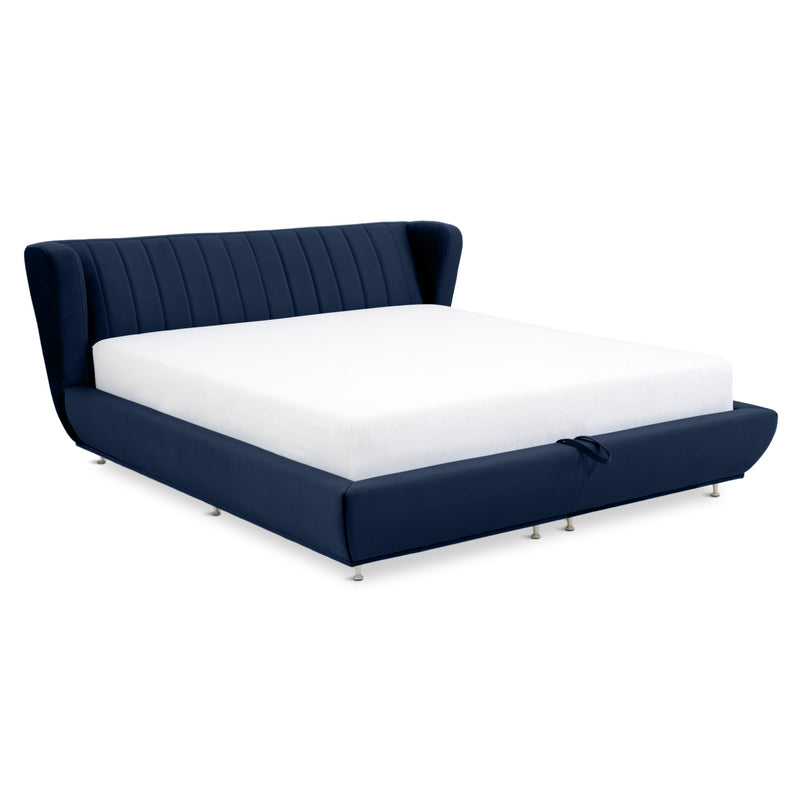 TOSCANA Pat tapițat, 180x200, somieră rabatabilă și ladă depozitare incluse