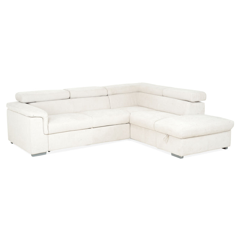 DUNE Colțar extensibil, cu șezlong stânga/dreapta, ladă depozitare, mecanism tetiere, stofă