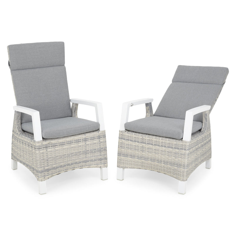 BAKU Set mobilier terasă/grădină, 2 scaune cu spătar reglabil