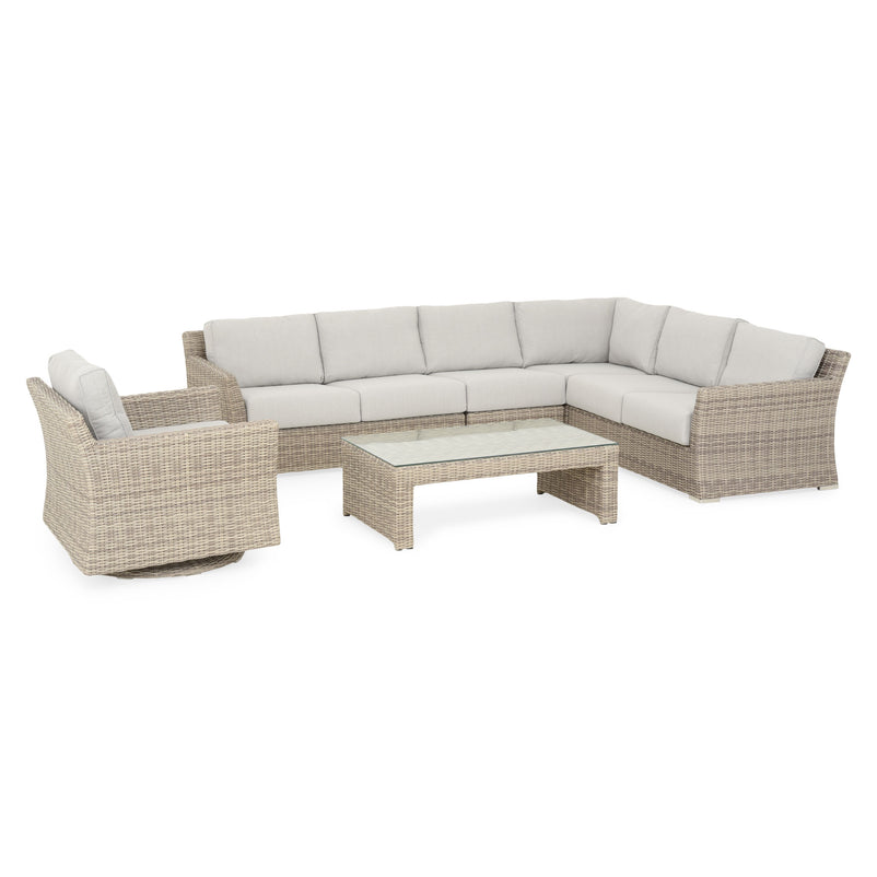 FLORIDA Set mobilier terasă/grădină, fotoliu rotativ, colțar și măsuță