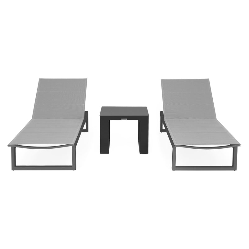 FERMO Set mobilier terasă/grădină, 2 șezlonguri și măsuță