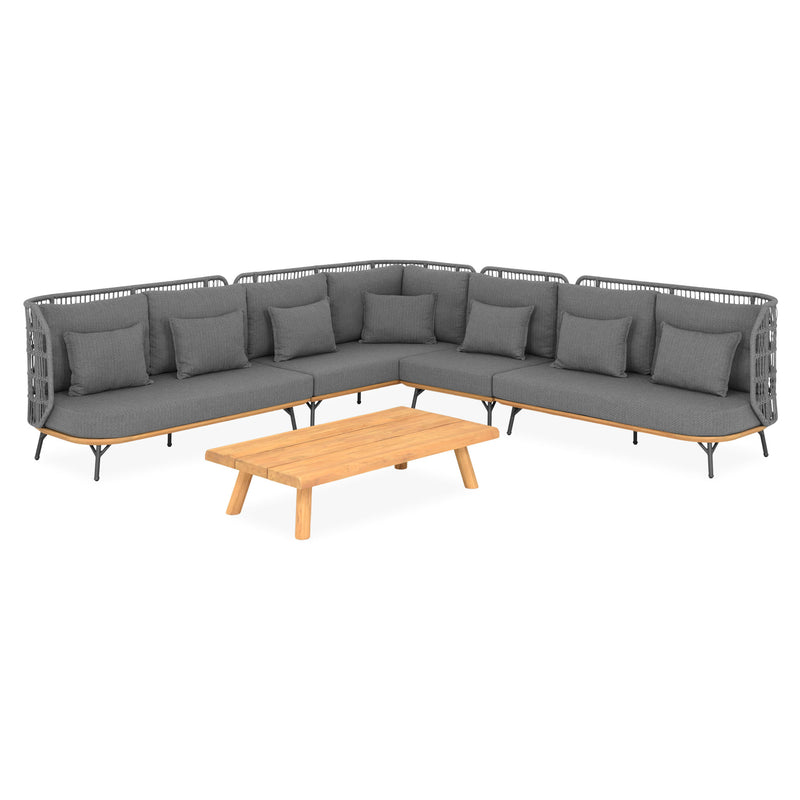 COTTAGE/CANCUN Set mobilier terasă/grădină, 2 canapele, 1 element colț, 1 element central, 1 măsuță de cafea