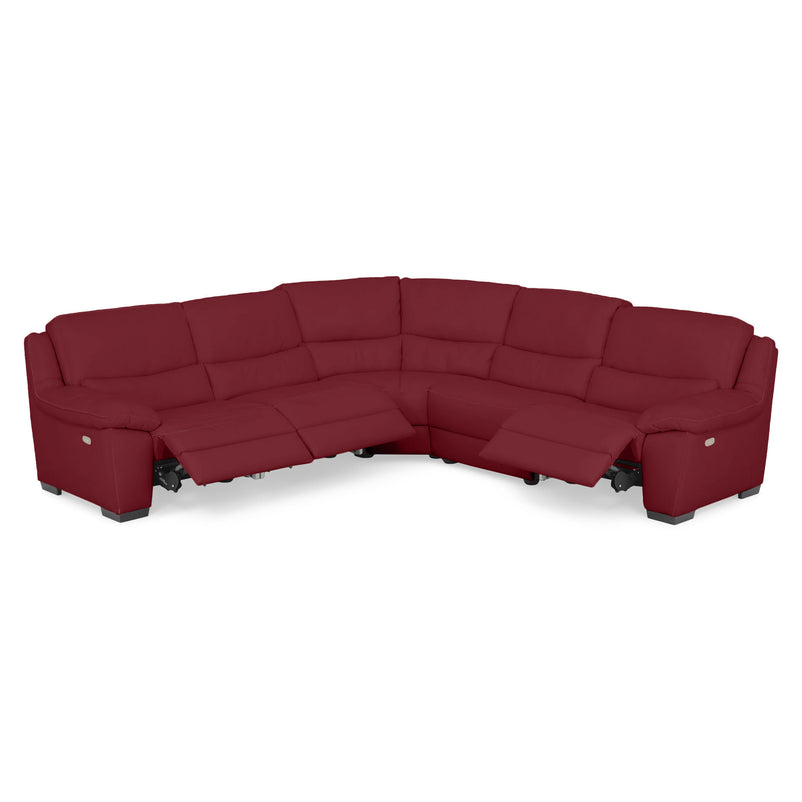 BRAYDEN Colțar cu reclinere electrice, piele