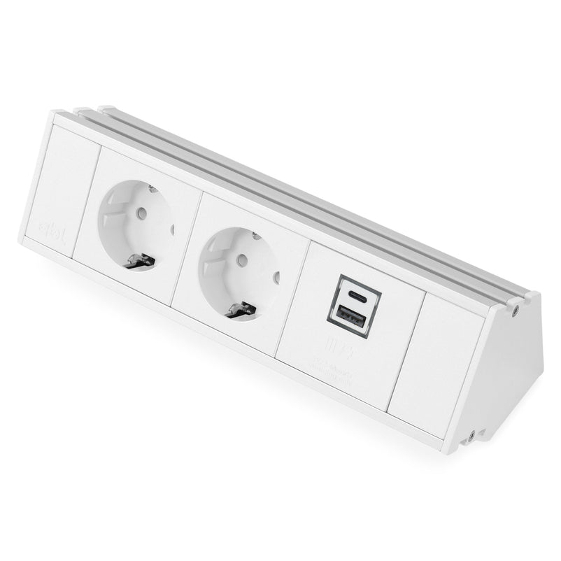 FLEXI Multipriză 2 schuko, USB charger A+A, cablu 3m