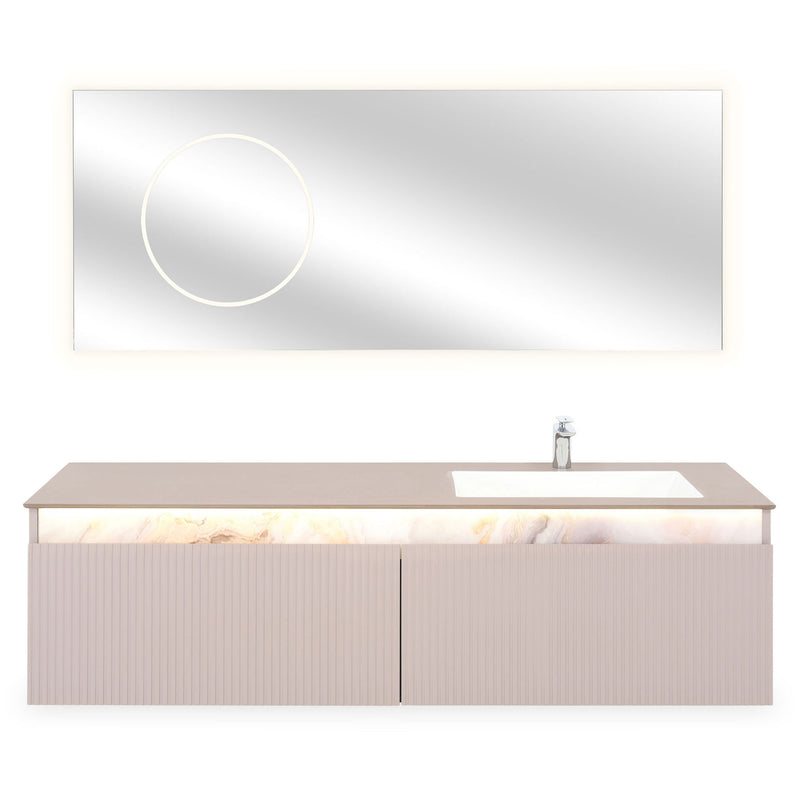 CHLOE Set mobilier baie, mască lavoar, top, lavoar și oglindă LED