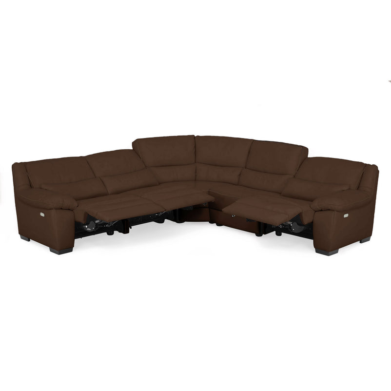 BRAYDEN Colțar cu reclinere electrice, piele