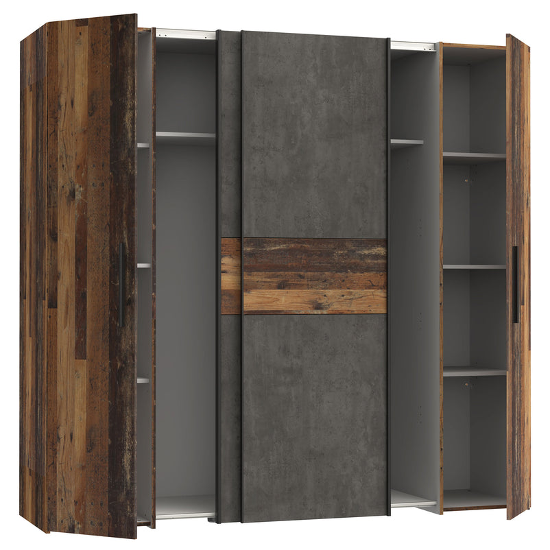 HERBERT Dulap 2 uși glisante, 2 uși batante