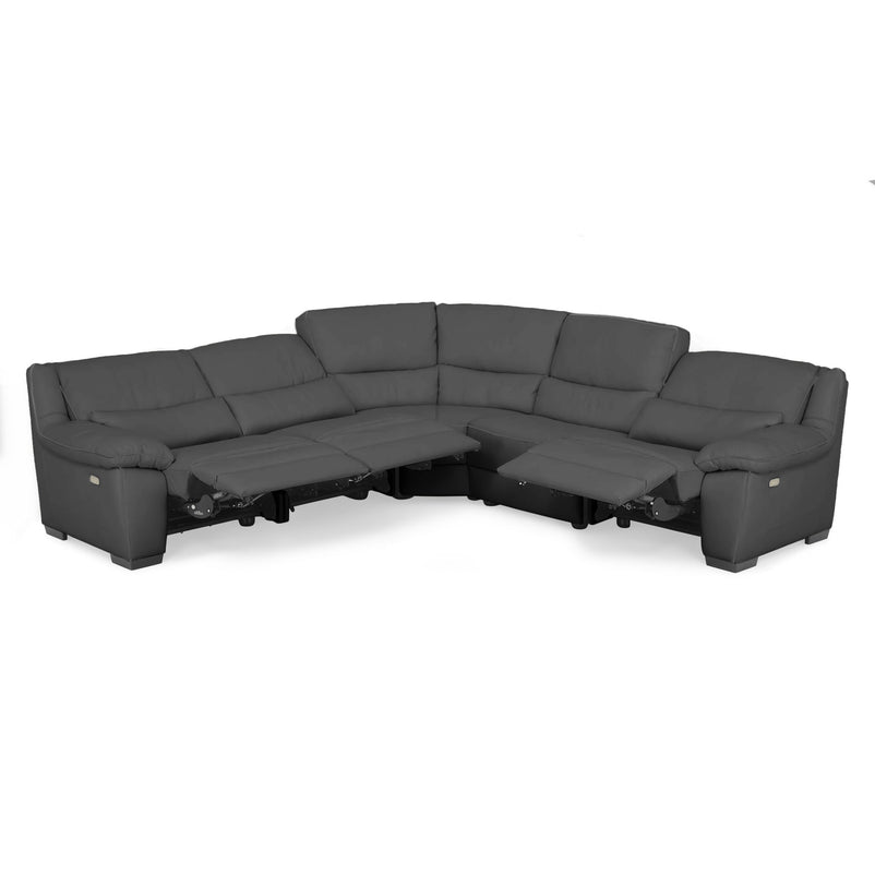 BRAYDEN Colțar cu reclinere electrice, piele