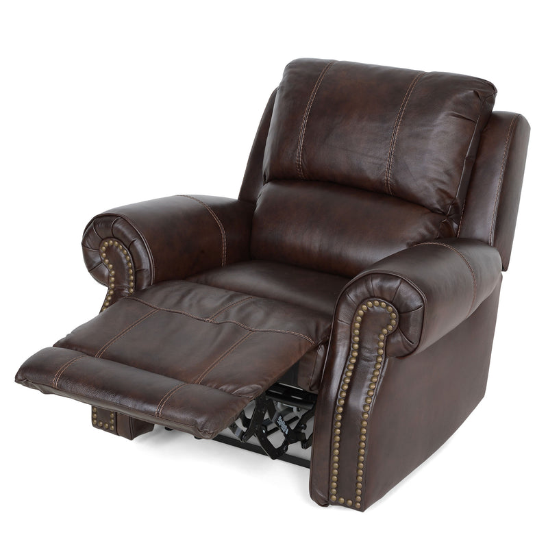 PORTLAND Fotoliu cu recliner electric, imitație piele