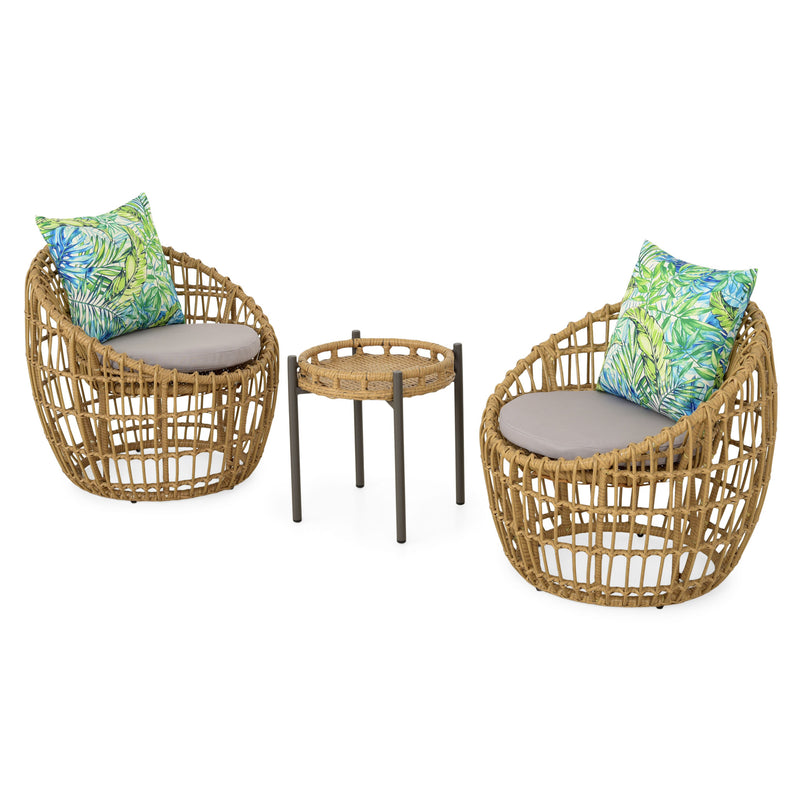 ALMADA Set mobilier terasă/grădină, 2 fotolii și măsuță