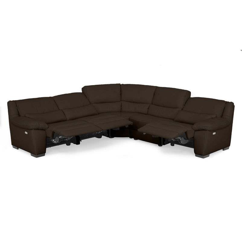 BRAYDEN Colțar cu reclinere electrice, piele