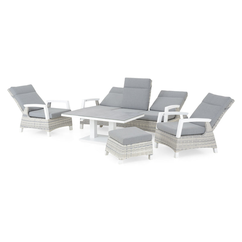 BAKU Set mobilier terasă/grădină, 2 fotolii, canapea, taburet și masă