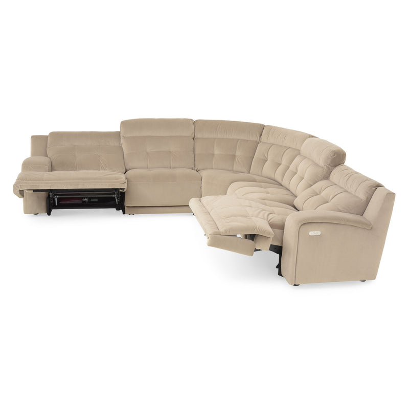 SANTIAGO Colțar cu 3 reclinere electrice, stofă