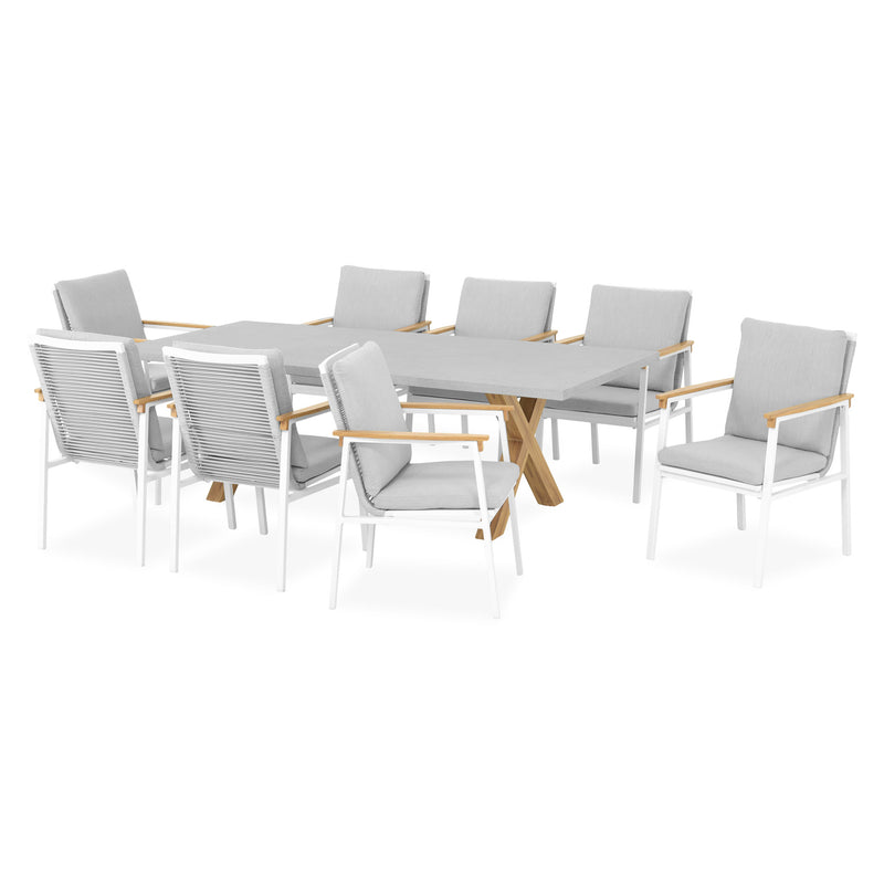 ALESSIA Set mobilier terasă/grădină, 8 scaune și masă