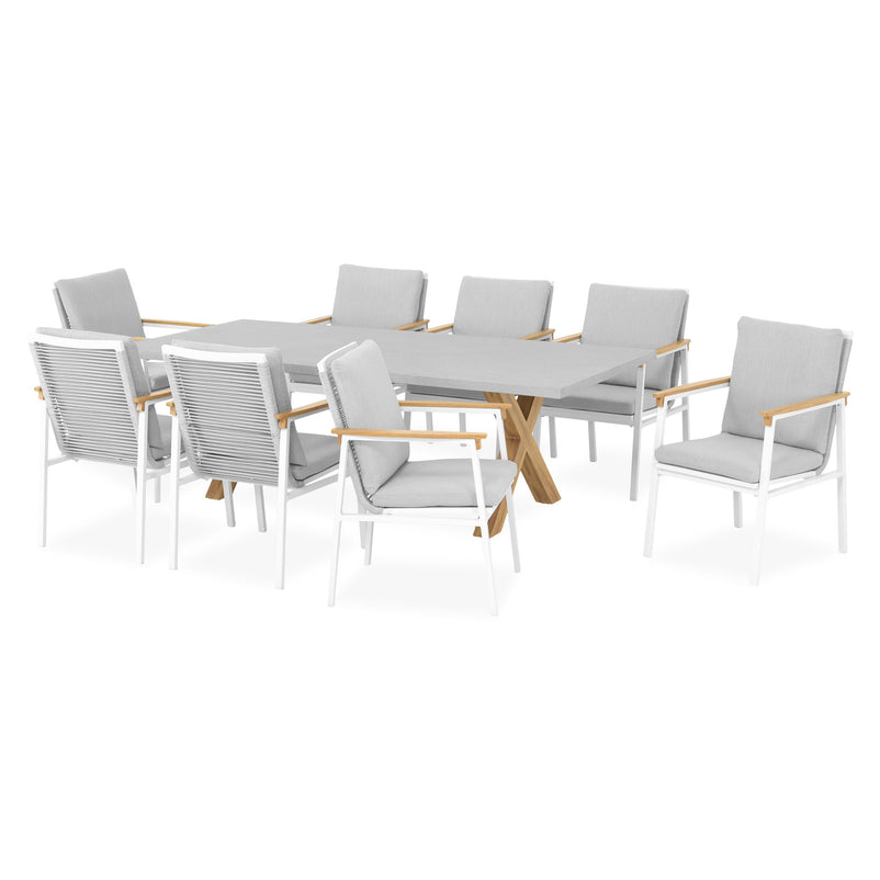 ALESSIA Set mobilier terasă/grădină, 8 scaune și masă