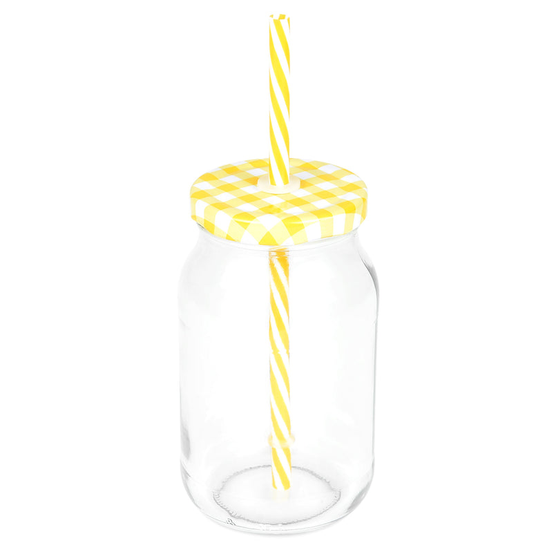 FRIENDLY Set 3 căni cu pai, sticlă, 450ml