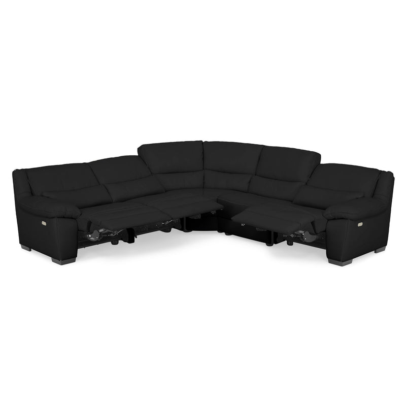 BRAYDEN Colțar cu reclinere electrice, piele