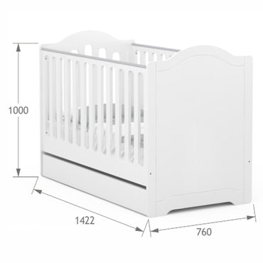 ROYAL WHITE Pat bebe 70x140cm, kit junior și somieră incluse