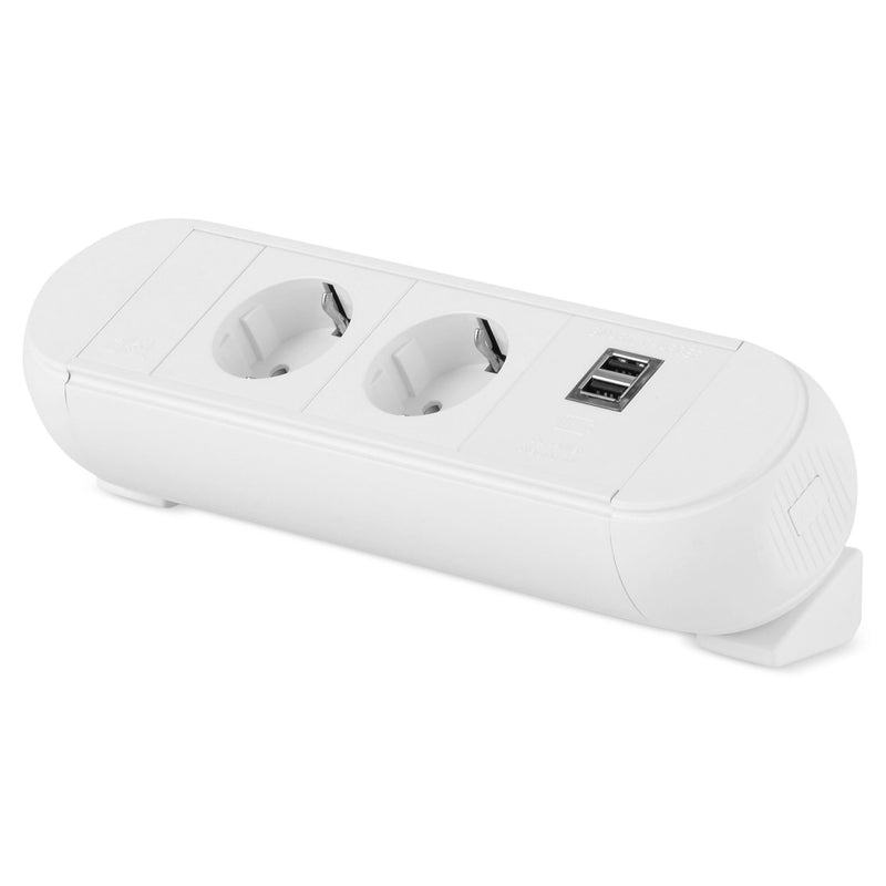 CHROMA Multipriză 2 schuko, usb charger a+a, cablu 3 m