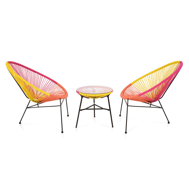 CORFU Set mobilier terasă/gradină, 2 fotolii și măsuță