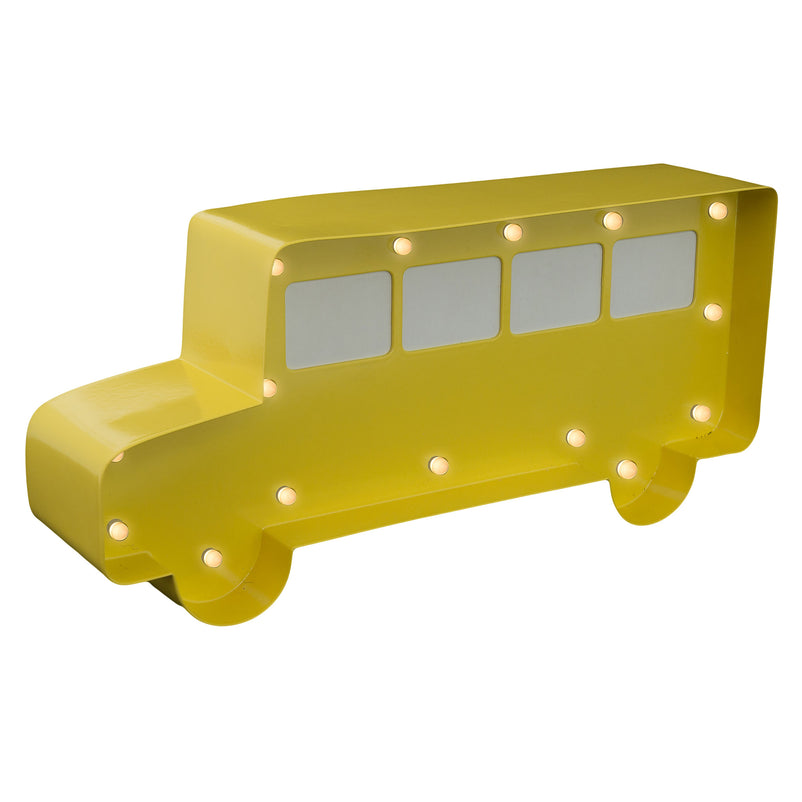 SCHOOL BUS Decor luminos din metal pentru copii