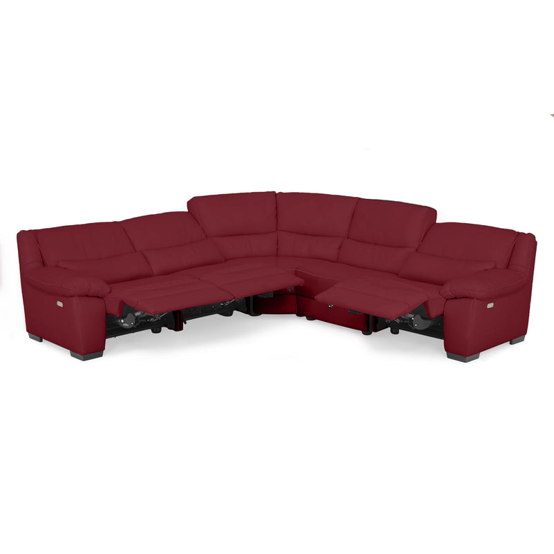 BRAYDEN Colțar cu reclinere electrice, piele