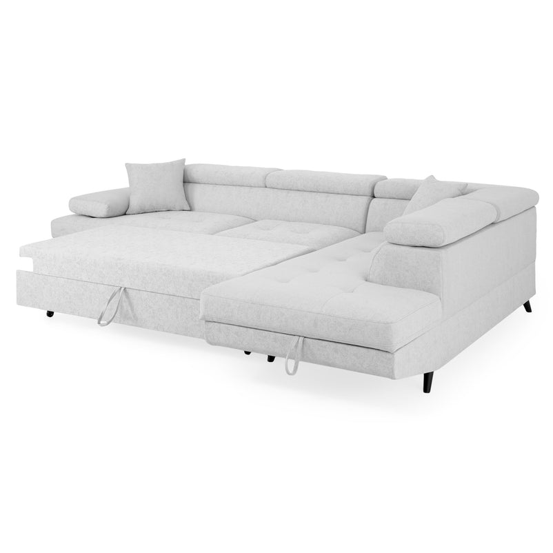 LUZERN Colțar extensibil, șezlong stânga/dreapta, ladă depozitare, stofă