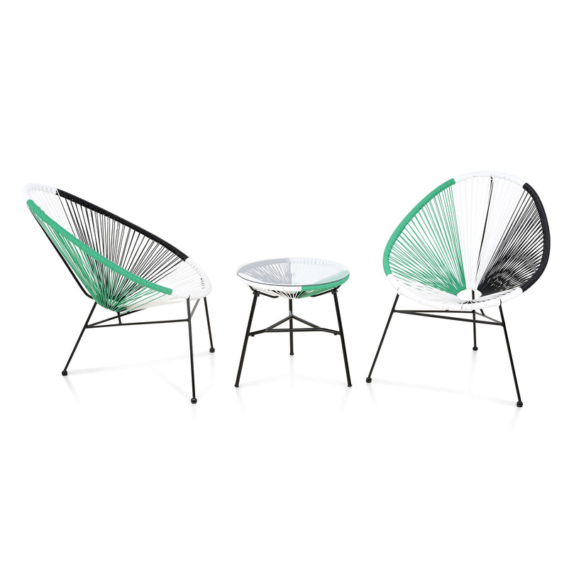 CORFU Set mobilier terasă/gradină, 2 fotolii și măsuță