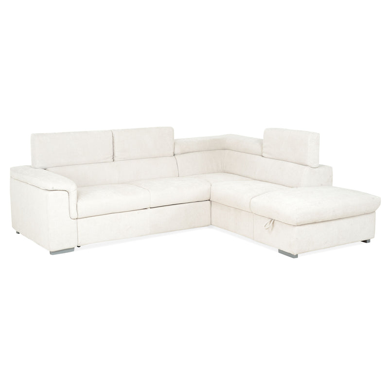 DUNE Colțar extensibil, cu șezlong stânga/dreapta, ladă depozitare, mecanism tetiere, stofă