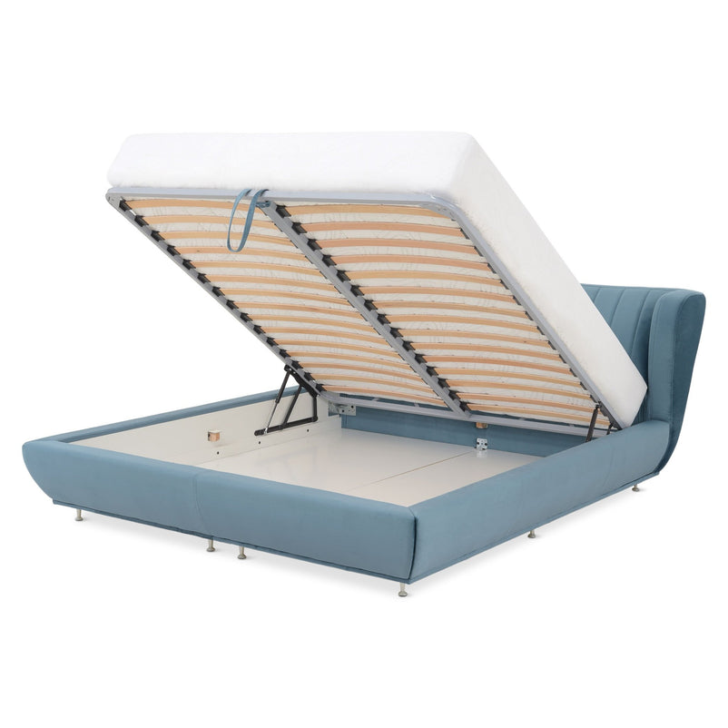 TOSCANA Pat tapițat, 180x200, somieră rabatabilă și ladă depozitare incluse