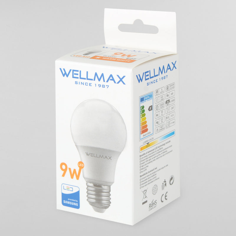 WELLMAX Bec LED, 9W E27