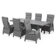 BAKU Set mobilier terasă/grădină, 6 scaune și masă extensibilă