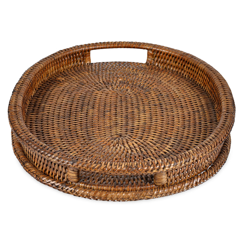 ARTESIA Tavă servire cu mânere, ratan, L.40cm