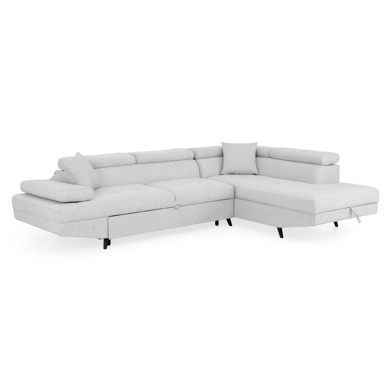 LUZERN Colțar extensibil, șezlong stânga/dreapta, ladă depozitare, stofă