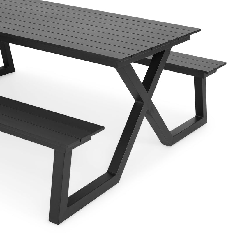 ITHAQUE Set mobilier gradina/terasa, masa cu 2 banchete