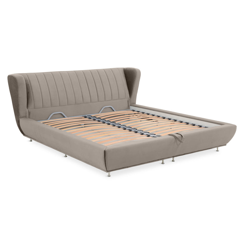 TOSCANA Pat tapițat, 180x200, somieră rabatabilă și ladă depozitare incluse