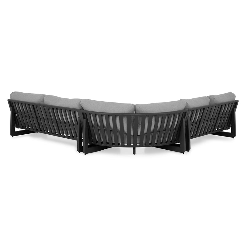 DOVANO Set mobilier terasă/grădină, 1 element colț, canapea 2 locuri și 2 măsuțe